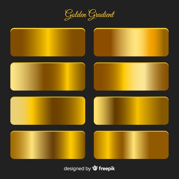 Metallic texture gold gradient set