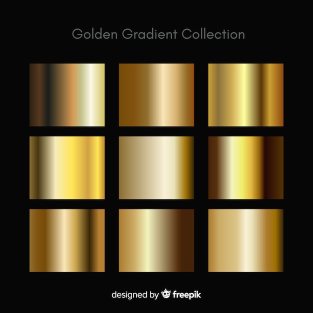 Metallic texture gold gradient set