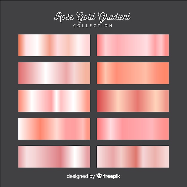 Metallic texture rose gold gradient set