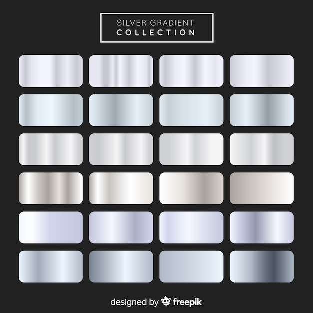 Metallic texture silver gradient set