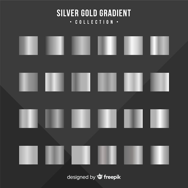 Metallic texture silver gradient set