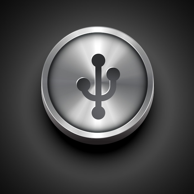 metallic usb icon