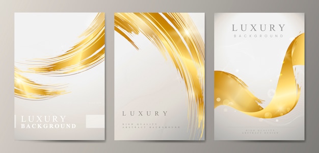 Metallic wave abstract brochure set