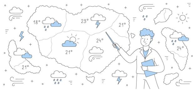 Meteorological report weather forecast concept