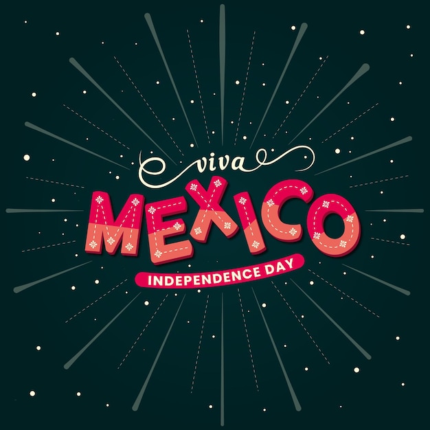 Mexic independence day lettering