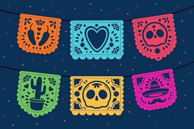 Mexican bunting collection concept