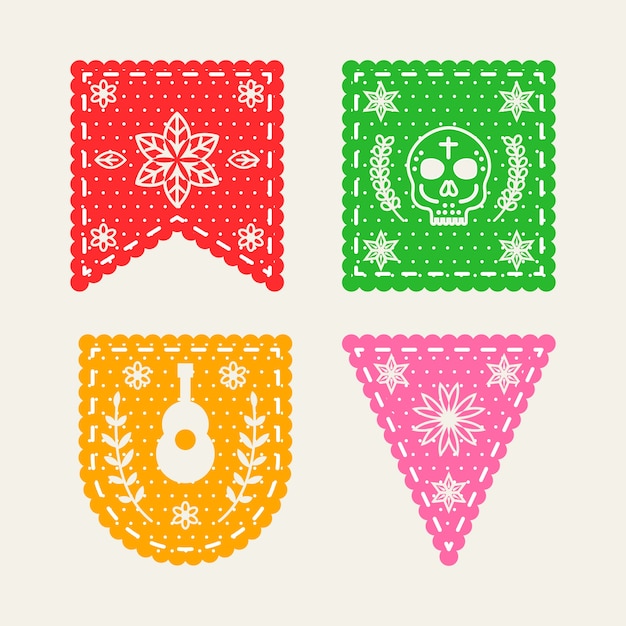 Free vector mexican bunting collection concept