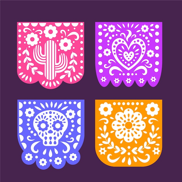 Free Vector mexican bunting collection