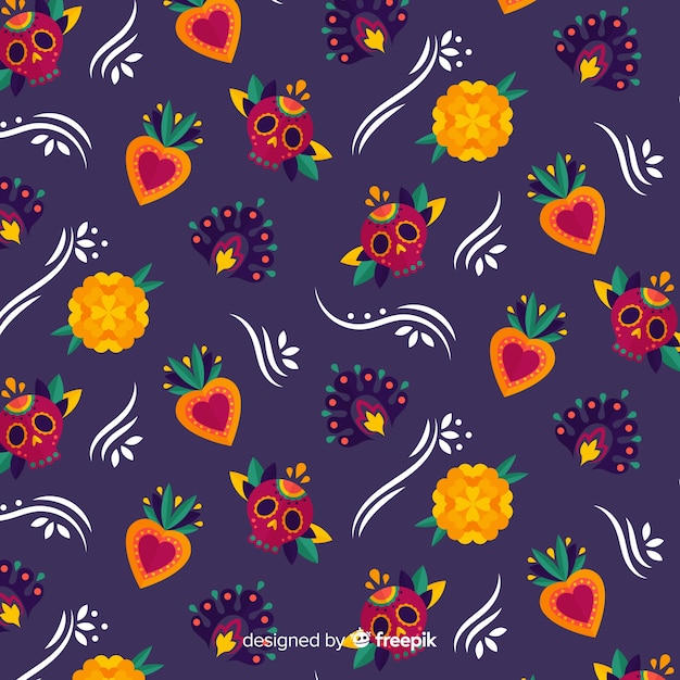 Mexican decorations dia de muertos pattern