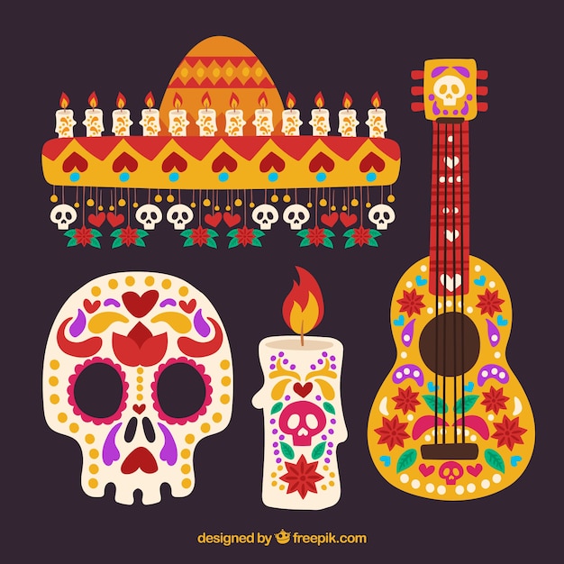 Mexican elements with colorful style