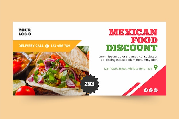 Mexican food banner template