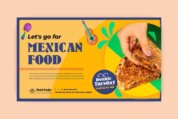 Free Vector mexican food banner web template