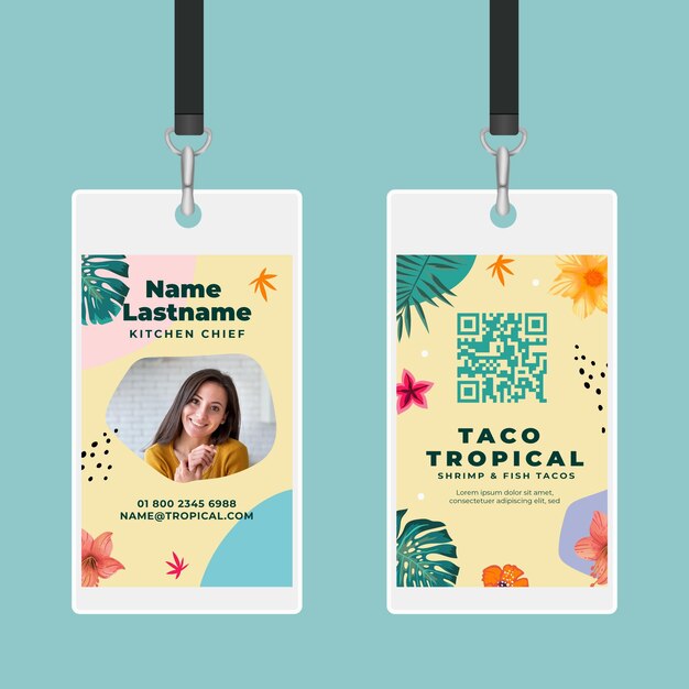 Mexican food id card template