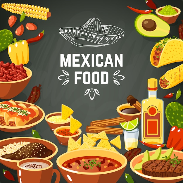 Free Vector mexican food illustration