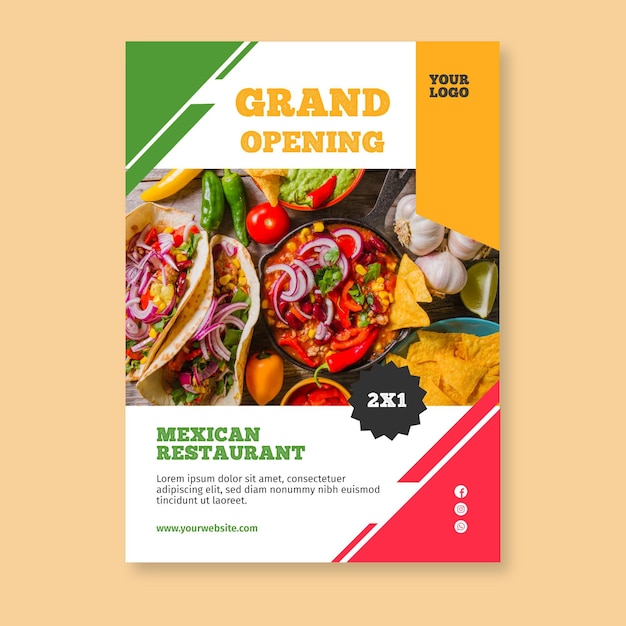 Mexican food poster template