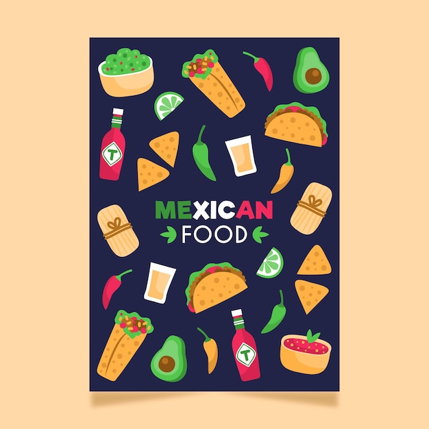 Free Vector mexican food poster template