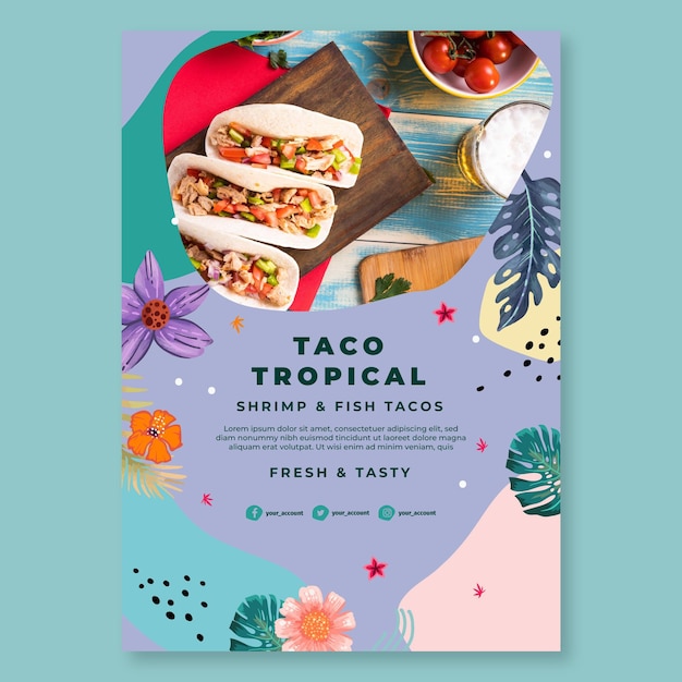 Mexican food poster template