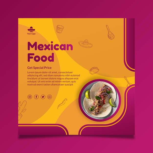 Mexican food squared flyer