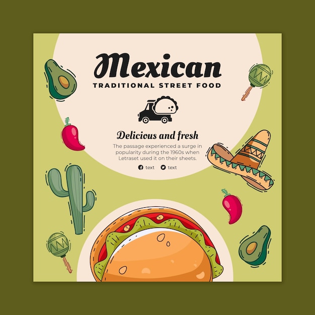 Mexican food squared flyer