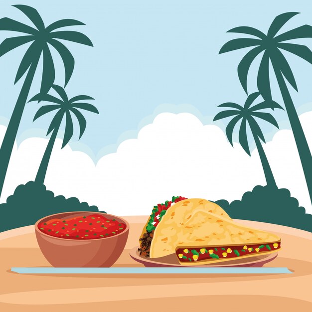 Free Vector mexican food and tradicional culture