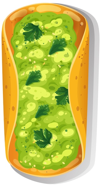 Free vector mexican guacamole taco illustration