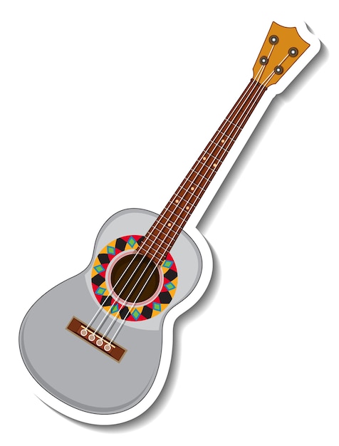 Mexican guitar music instrument cartoon