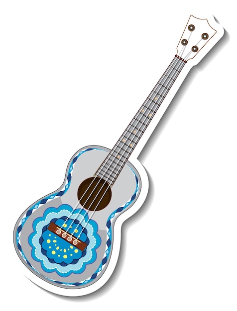 Free vector mexican guitar music instrument cartoon