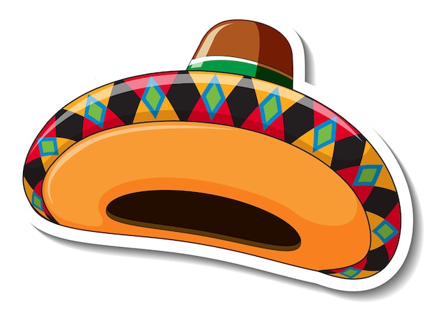 Free vector mexican hat cartoon sticker