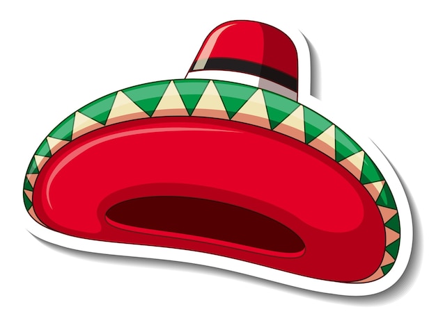 Free vector mexican hat cartoon sticker