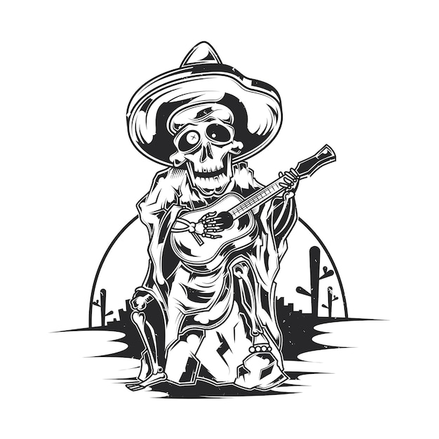 Free Vector mexican musician illustration poster