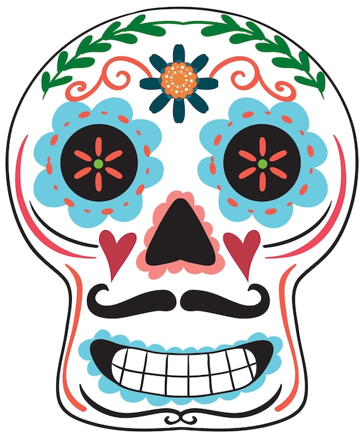 Free Vector mexican painted skull isolated