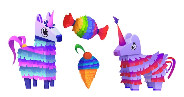 Free Vector mexican pinata game icon for birthday party vector