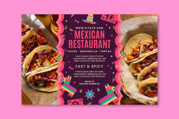 Mexican restaurant food banner template