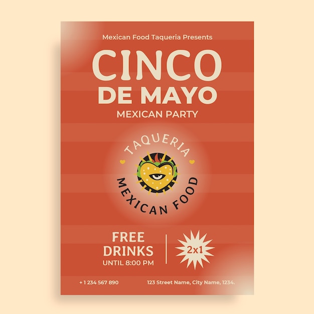 Mexican restaurant poster template design