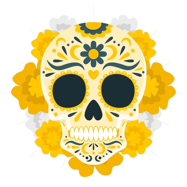 Mexican skull concept illustration