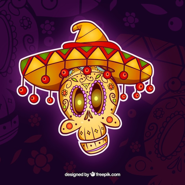 Mexican skull with funny style