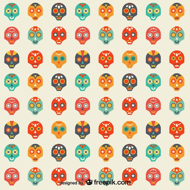 Free Vector mexican skulls pack