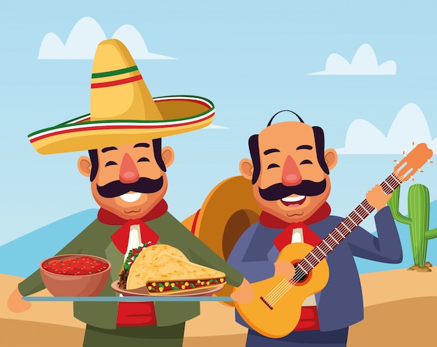 Free vector mexican traditional culture icon cartoon