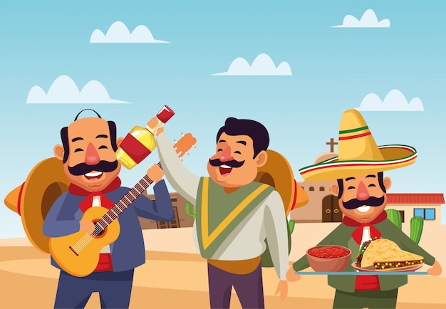 Free Vector mexican traditional culture icon cartoon