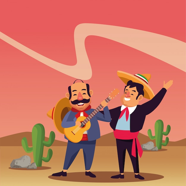 Mexican traditional culture icon cartoon