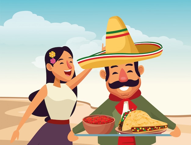 Free vector mexican traditional culture icon cartoon