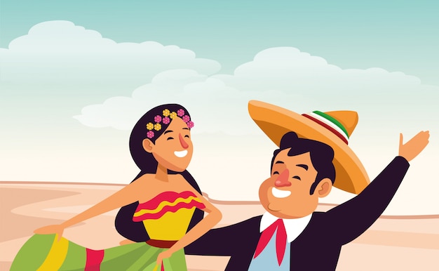 Free Vector mexican traditional culture icon cartoon