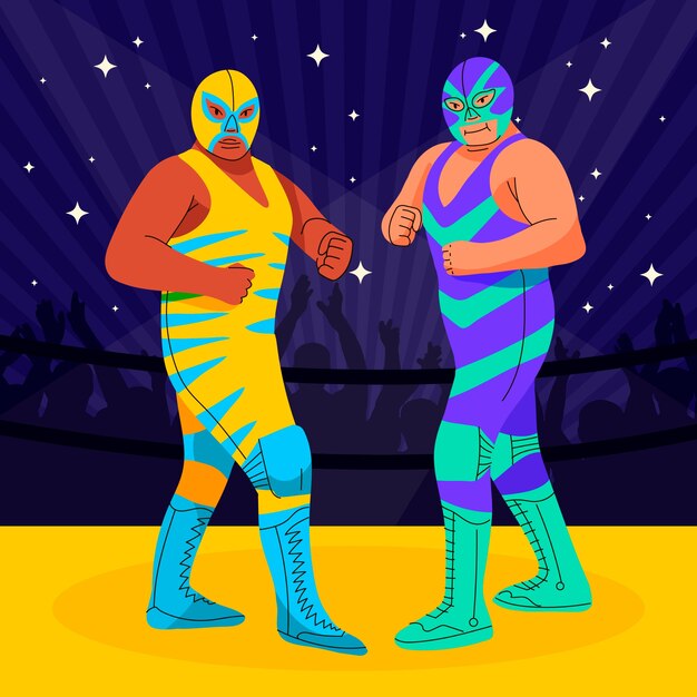 Mexican wrestler illustration design