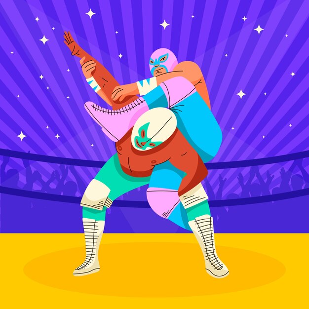 Mexican wrestler illustration design