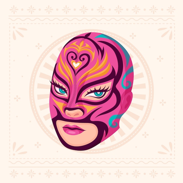 Mexican wrestler illustration design