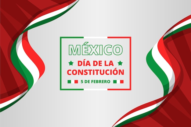 Mexico constitution day flat design