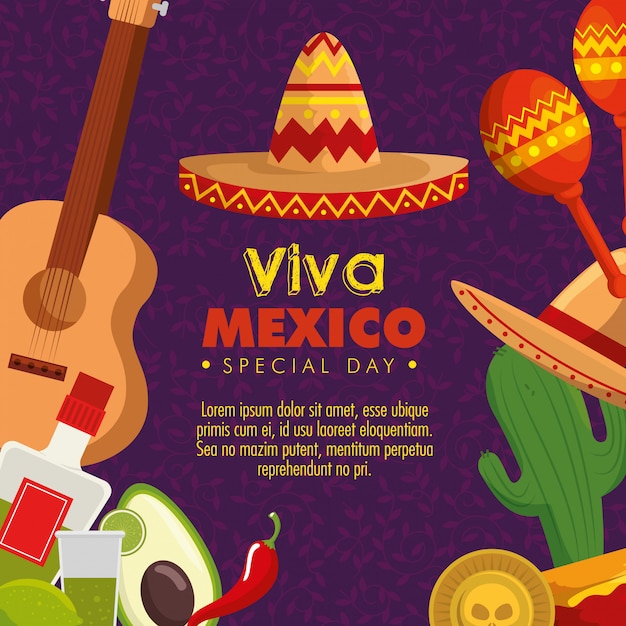 Free Vector mexico culture event with traditional decoration