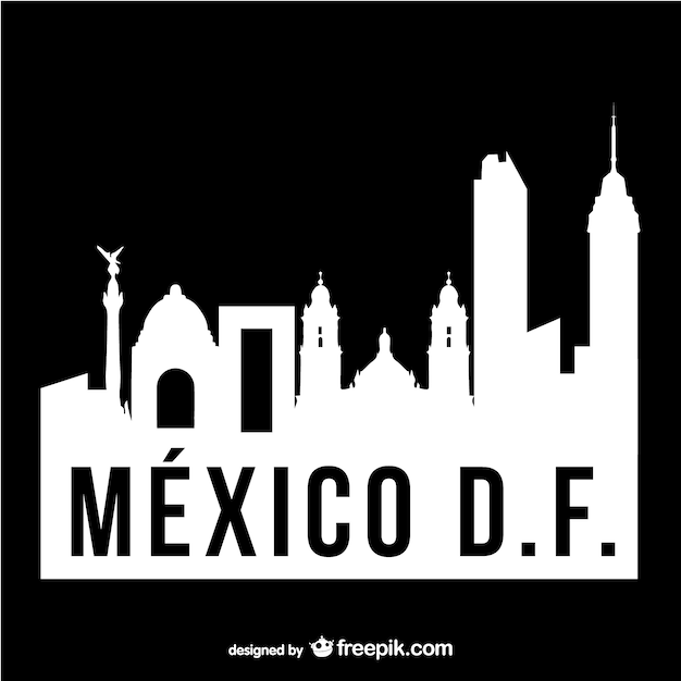 Mexico DF black and white logo