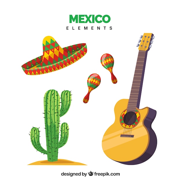 Free Vector mexico elements set of four