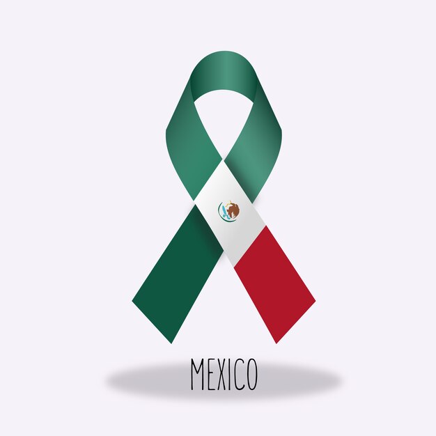 Mexico flag ribbon design